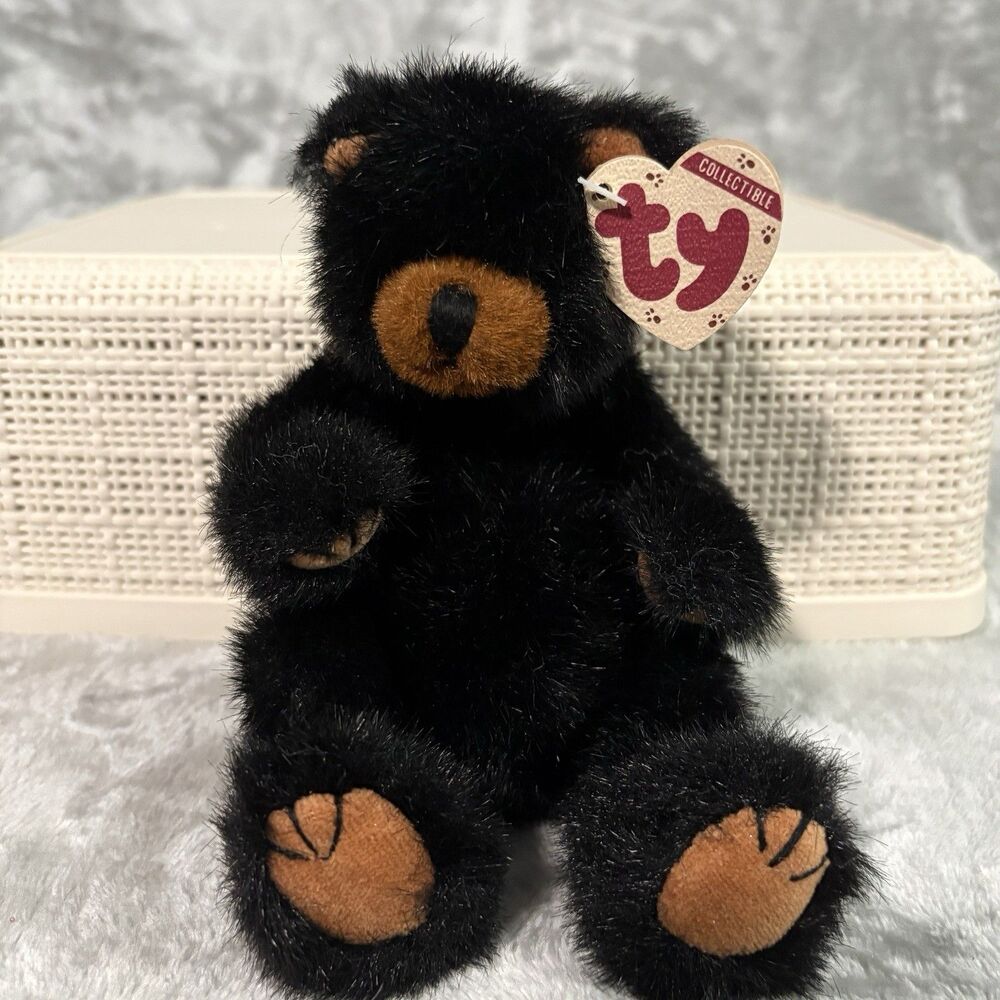 Vintage Ty Attic Treasures "Ivan" the Black Bear Jointed Plush NWT Ivan 1993